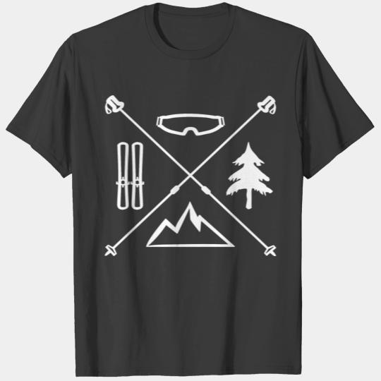 Ski Cross Skitour Winter Mountain Snow Tree Google T-shirt