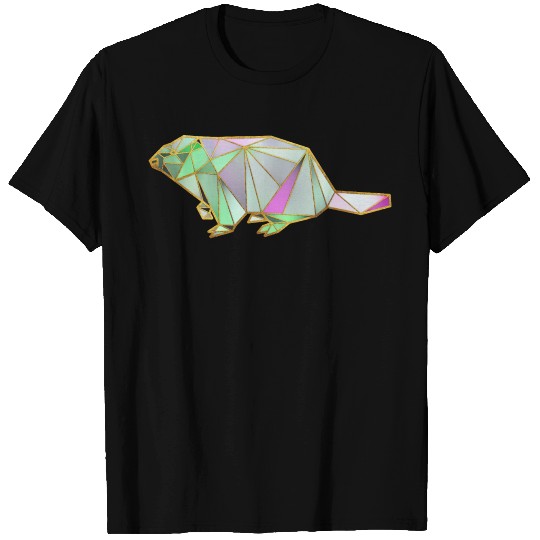 Groundhog Geometric Gold Lines 2 T-shirt