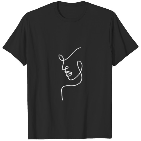 One line drawing face T-shirt