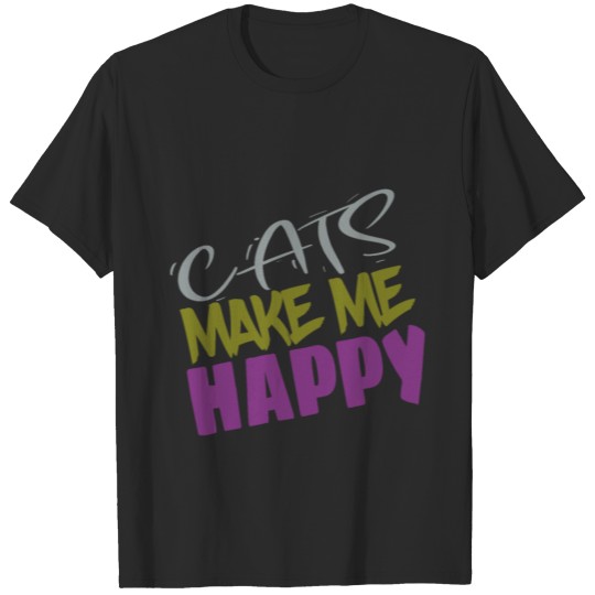 Discover Cats Make Me Happy T-shirt