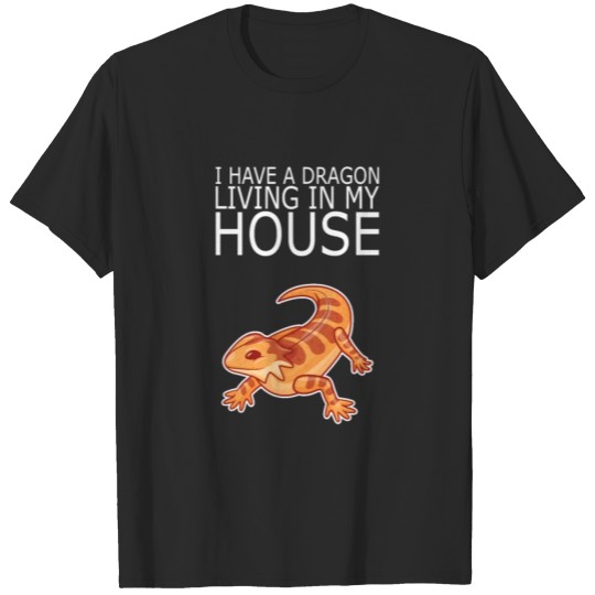 Bearded Dragon LIVING MY HOUSE Lizard Reptil Gift T-shirt