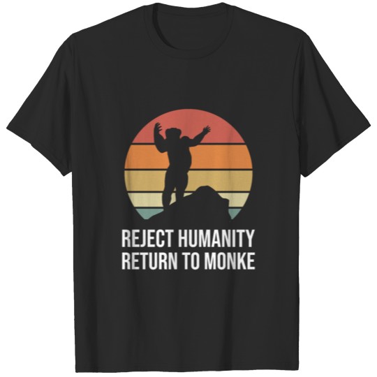 Discover Reject Humanity Return To Monkey Retro Meme Gifts T-shirt