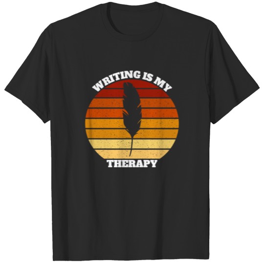 Discover Writing Is My Therapy Retro Vintage Sunset T-shirt