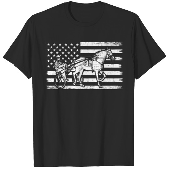 Discover Harness racing american flag, horse harness racing T-shirt