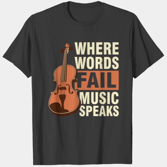 Violin and violin violin player music T-shirt