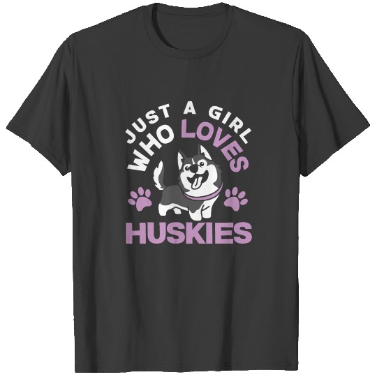 Husky Girl Dog Lover Woman Gift T-shirt
