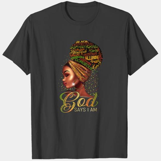 African American Girl God Says I Am Black Pride T-shirt