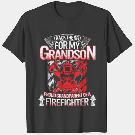Firefighter Grandma Shirt I Back The Red For My T-shirt