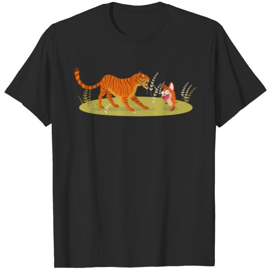 cat vs tiger T-shirt