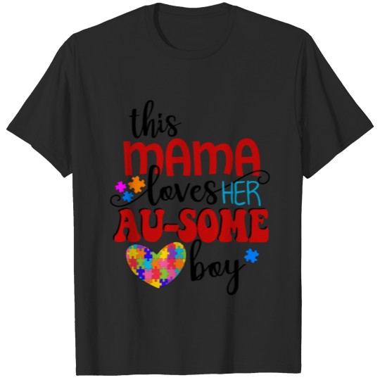 Discover This mama loves au-some boy T-shirt