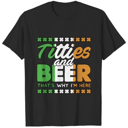 Discover Funny Irish Titties And Beer St. Patricks Day Gift T-shirt