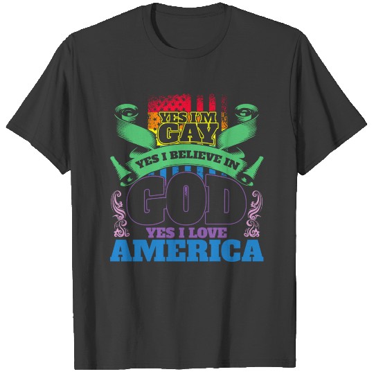 Patriotic Gay Pride Christian Rainbow T-shirt