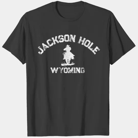 Jackson Hole Wyoming American Horse Rider Cowboy R T-shirt