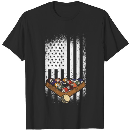 Discover American Flag Billiard Pool Players Apparel T-shirt