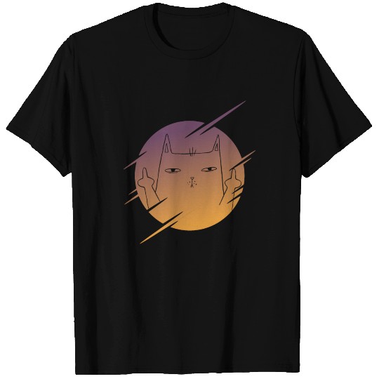 Middle Finger Cat - Great Cat Design T-shirt