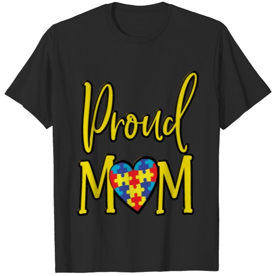 Discover Proud Mom Autism Awareness Asperger Puzzle Heart T-shirt