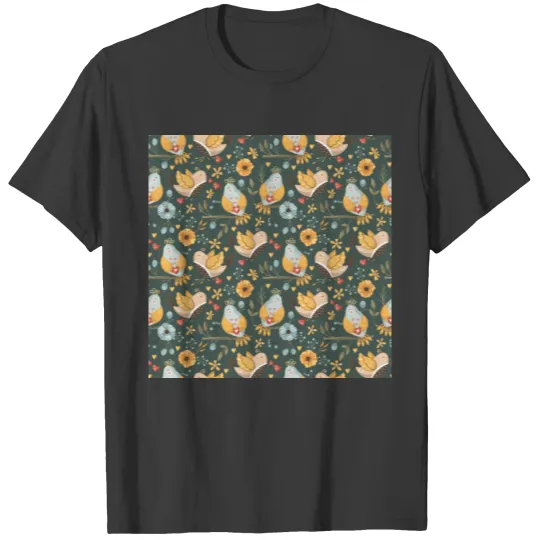 Discover Birds Flowers Bohemian Pattern T-shirt