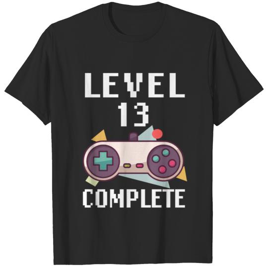 Level 13 Complete Gamer 13th Birthday Gaming Nerd T-shirt