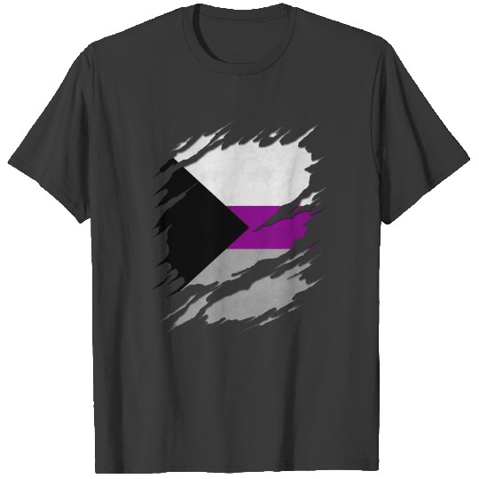 Demisexual Pride Flag Ripped Reveal T-shirt