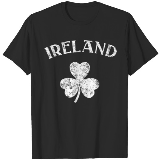 Discover Ireland Shamrock Distressed St Patrick's Day Art T-shirt