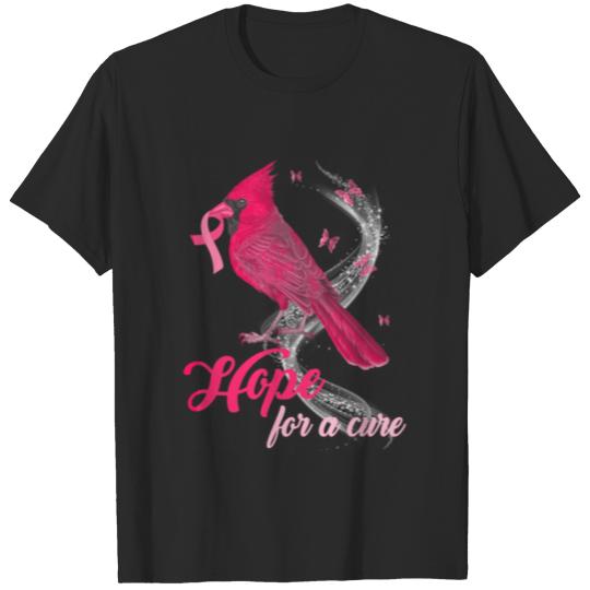 Breast Cancer Cardinal bird hope for a cure T-shirt