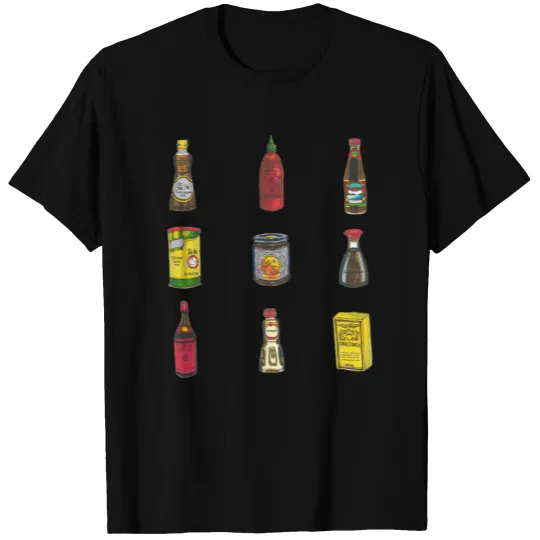 Asian Sauce Condiments Sriracha Cooking Kitchen T-shirt