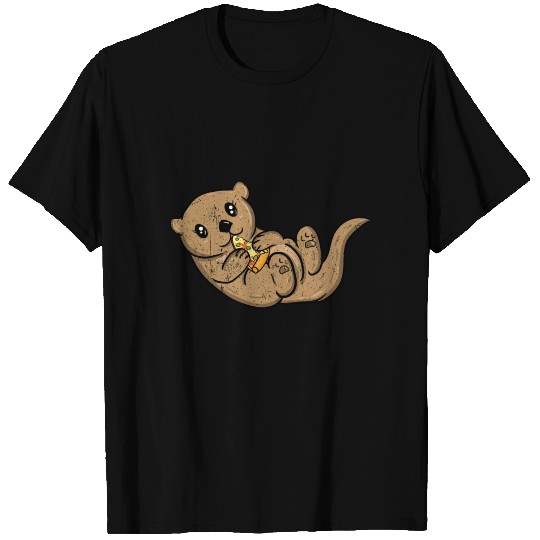 Otter Animal Pizza Gift Marten Weasel Otter T-shirt