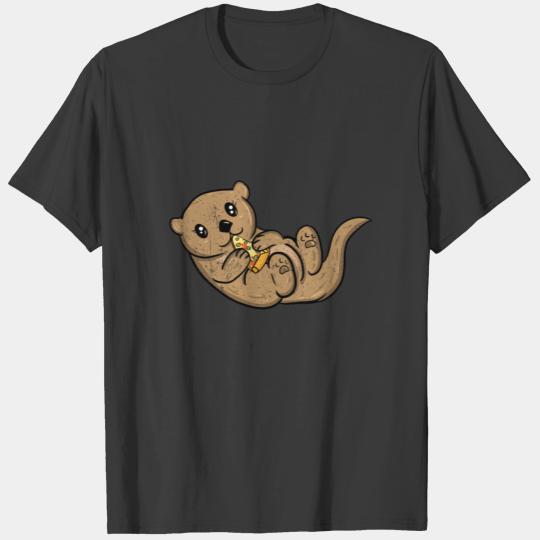 Otter Animal Pizza Gift Marten Weasel Otter T-shirt