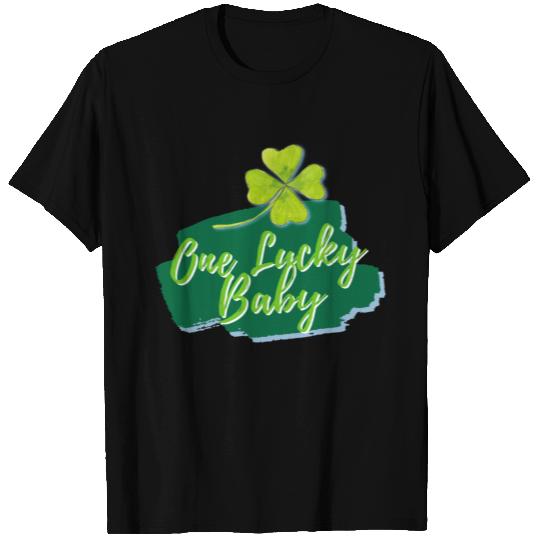 One Lucky Baby - St Patricks Day - Green & Blue T-shirt