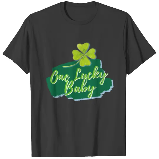 One Lucky Baby - St Patricks Day - Green & Blue T-shirt