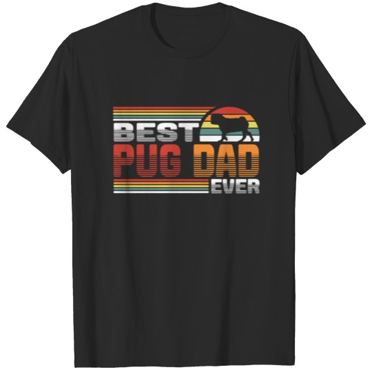 Discover Best Pug Dad Vintage Gift Dog Lover T-shirt
