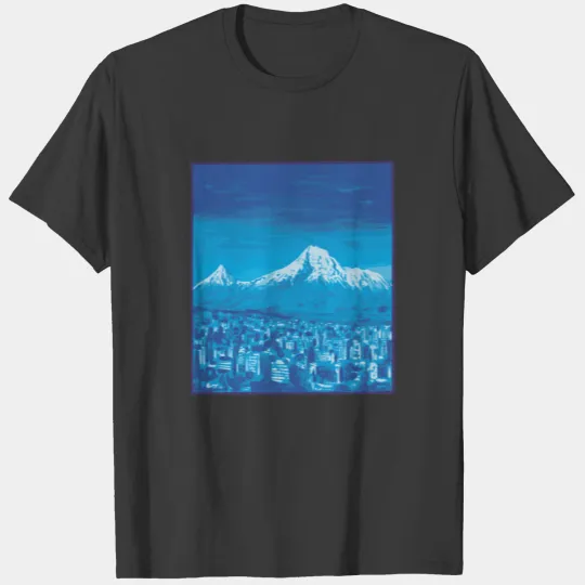 Night Blue Mountain Landscape T-shirt