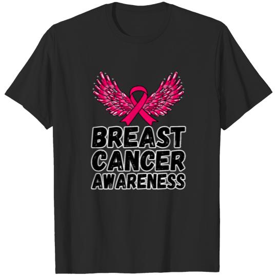 Discover Breast Cancer Awareness Angel Wings Stars T-shirt