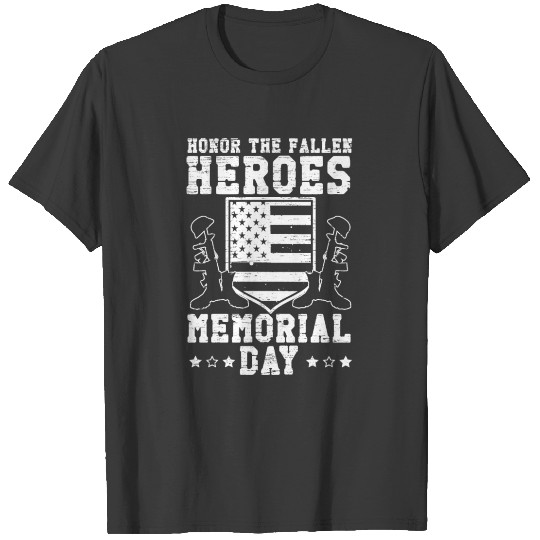 Honor The Fallen Heroes American Flag Memorial Day T-shirt