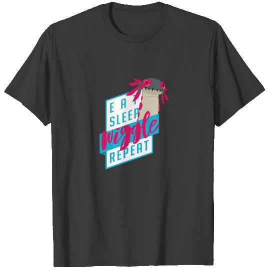 Eat Sleep WIGGLE Repeat Monster Hunter Design T-shirt