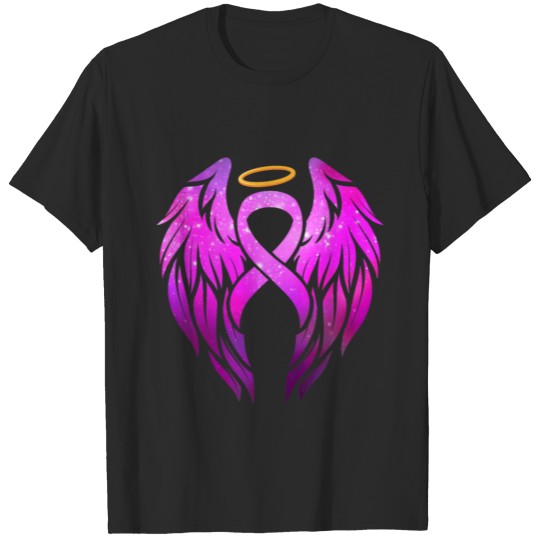 Breast cancer Awareness ribbon Angel wings T-shirt