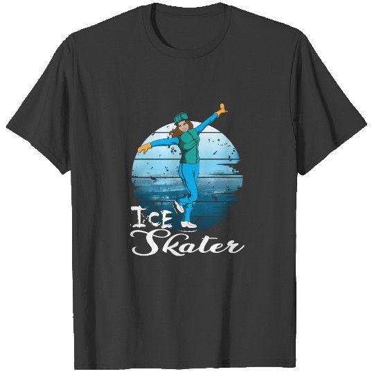 Discover Ice Skater Ice Skating Winter Snow Ice Figure Art T-shirt