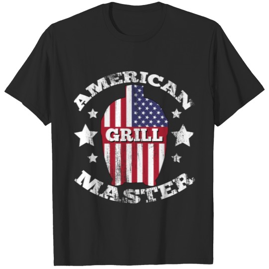 Discover American Grill Master - Kamado Style USA Flag T-shirt