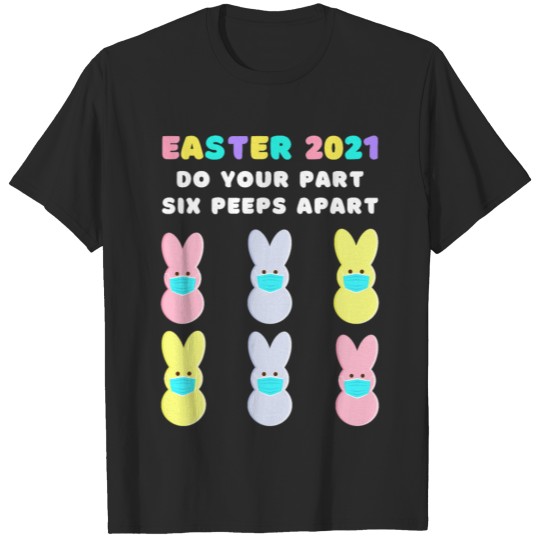 Discover Funny Easter Bunny Peeps Face Mask Quarantine 2021 T-shirt