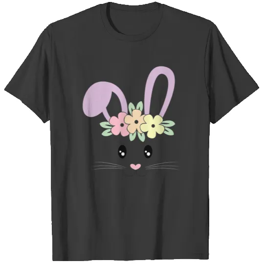 Cute Easter Bunny Face Pastel Girls and Toddlers T-shirt