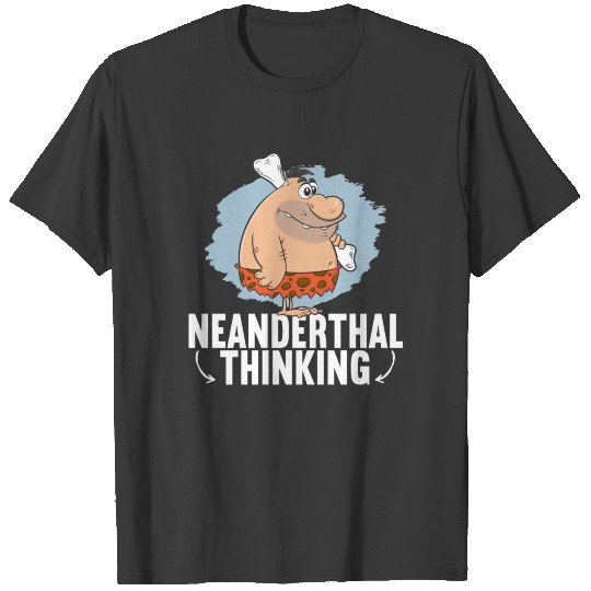 Neanderthal Thinking Caveman American USA T-shirt