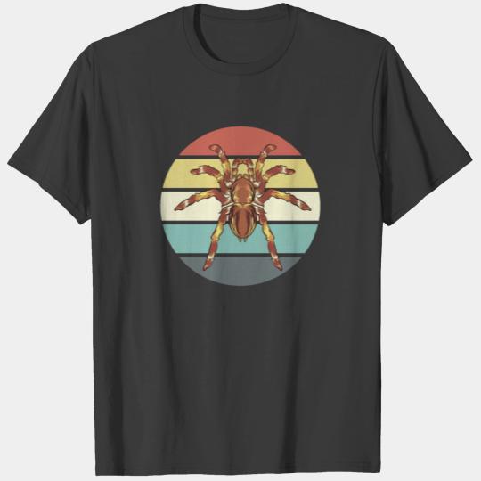 Cute Tarantulas Hairy Giant Spider Retro Sunset T-shirt