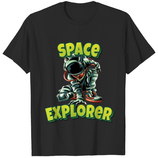 Discover Space Explorer Astronaut Cool Cartoon T-shirt