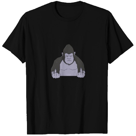 Grumpy Gorilla Holding Middle Finger T-shirt