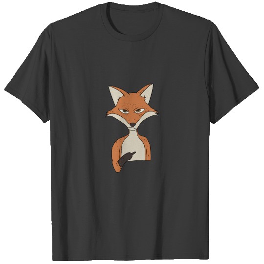Grumpy Fox Holding Middle Finger T-shirt