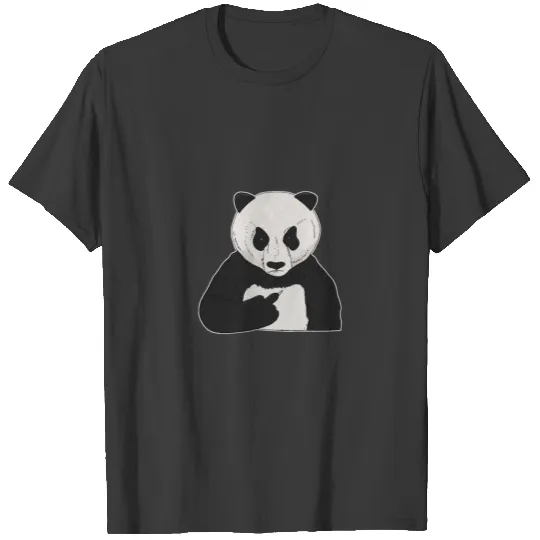 Grumpy Panda Bear Holding Middle Finger T-shirt