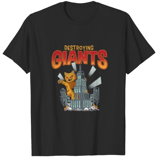 Discover Destroying giant, a City-destroying monster cat T-shirt