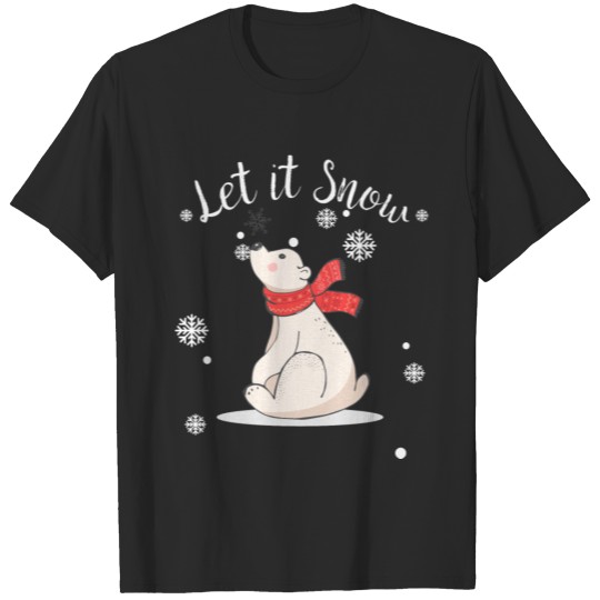 Discover Let It Snow Polar Bear Christmas Holiday Spirit T-shirt