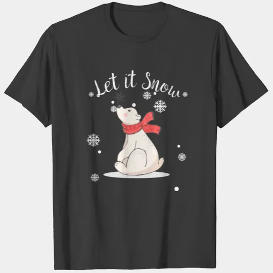 Discover Let It Snow Polar Bear Christmas Holiday Spirit T-shirt