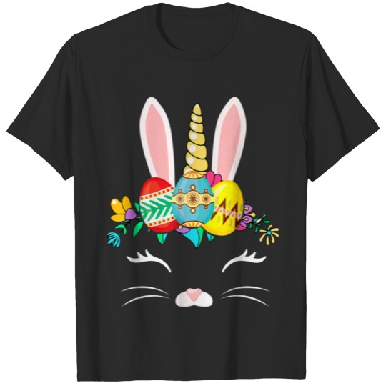 Discover Bunny Unicorn Happy Easter Day 2021 Color Eggs T-shirt